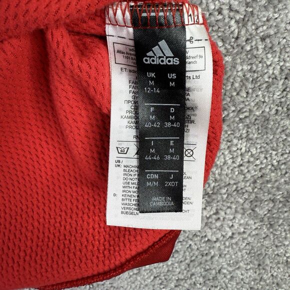 Adidas Sweatshirt Men's Medium Red 1/4 Zip Long Sleeve Pullover Performance - Picture 9 of 12